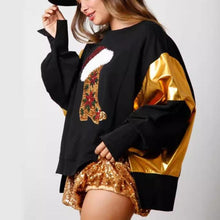 Load image into Gallery viewer, Christmas Sequined  Boots Long-sleeved Casual Sweatshirt
