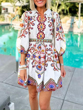 Load image into Gallery viewer, Ethnic Bohemian Long Sleeves Printed Pockets Mini Dress
