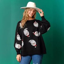 Load image into Gallery viewer, Christmas Sequin Santa French Terry Sweatshirt
