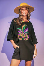 Load image into Gallery viewer, Mardi Gras Sequin T-Shirt Dress
