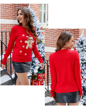 Load image into Gallery viewer, Bear Sequined Embroidery Christmas Knitted Sweater
