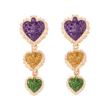 Load image into Gallery viewer, Mardi Gras Shimmer Earrings
