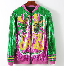 Load image into Gallery viewer, Sequenced Mardi Gras Comedy Tragedy Jacket
