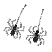 Load image into Gallery viewer, Halloween CZ Spider Earrings
