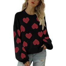 Load image into Gallery viewer, Pullover Sweaters Valentine&#39;S Day Cute Love Pattern Knit Sweater
