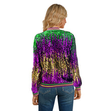 Load image into Gallery viewer, Mardi Gra Sequin Outfit Fat Tuesday Color Block Jacket
