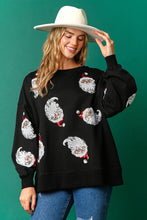 Load image into Gallery viewer, Christmas Sequin Santa French Terry Sweatshirt
