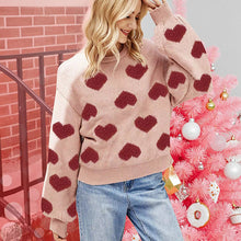 Load image into Gallery viewer, Pullover Sweaters Valentine&#39;S Day Cute Love Pattern Knit Sweater
