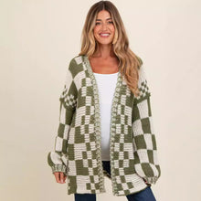 Load image into Gallery viewer, Casual Plaid Loose Knitted Outerwear Cardigan
