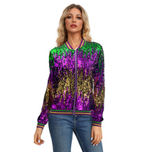 Load image into Gallery viewer, Mardi Gra Sequin Outfit Fat Tuesday Color Block Jacket
