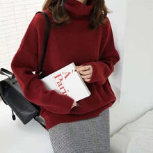 Load image into Gallery viewer, Lazy Warm Simple Turtleneck Sweater knitted Pullover
