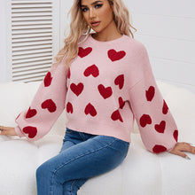 Load image into Gallery viewer, Pullover Sweaters Valentine&#39;S Day Cute Love Pattern Knit Sweater
