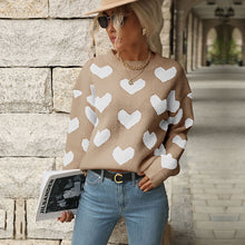 Load image into Gallery viewer, Heart Knitted Long Sleeves Sweater
