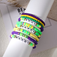 Load image into Gallery viewer, Happy Mardi Gras Beaded Layered Bracelet Set
