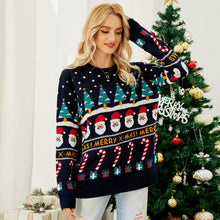 Load image into Gallery viewer, Christmas Sweater Novelty Funny Santa Claus Crew Neck Sweater Cute Thick Knitted Pullover Sweater Top
