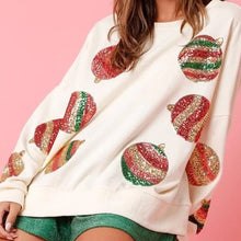 Load image into Gallery viewer, Christmas Egg Sequined Casual Long Sleeve Sweatshirt
