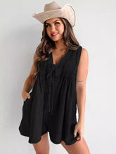 Load image into Gallery viewer, Sleeveless V-neck Babydoll Denim Romper
