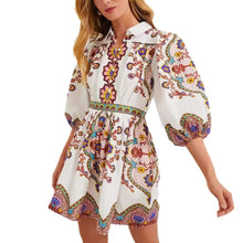 Load image into Gallery viewer, Ethnic Bohemian Long Sleeves Printed Pockets Mini Dress
