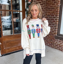 Load image into Gallery viewer, Sequin Christmas Nutcracker Round Neck Sweatshirt
