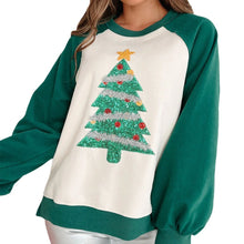 Load image into Gallery viewer, Christmas Tree Sequined Long Sleeve Sweatshirt
