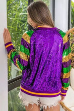 Load image into Gallery viewer, Sparkly Long Sleeve Trendy Party Club Mardi Gras Zipper Jacket
