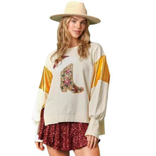 Load image into Gallery viewer, Christmas Sequined  Boots Long-sleeved Casual Sweatshirt
