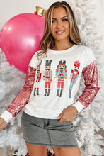 Load image into Gallery viewer, Sequin Nutcracker Round Neck Long Sleeve Sweatshirt
