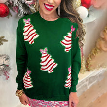 Load image into Gallery viewer, Bow Tree Sequins Long Sleeve Christmas Sweatshirt
