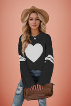 Load image into Gallery viewer, Valentines Heart  Long Sleeve Crew Neck Chunky Knitted Pullover Ribbed Sweater
