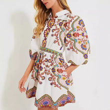 Load image into Gallery viewer, Ethnic Bohemian Long Sleeves Printed Pockets Mini Dress
