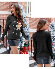 Load image into Gallery viewer, Bear Sequined Embroidery Christmas Knitted Sweater
