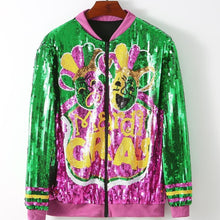 Load image into Gallery viewer, Sequenced Mardi Gras Comedy Tragedy Jacket
