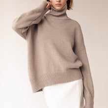 Load image into Gallery viewer, Thickened knitted sweater Loose turtleneck Pullover
