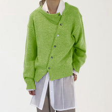 Load image into Gallery viewer, Irregular Buttons Down Dropped Shoulder Long Sleeve Knitted Cardigan
