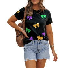 Load image into Gallery viewer, Mardi Gras Sequin Crew Neck T-shirt
