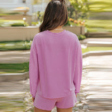 Load image into Gallery viewer, Mardi Gras Fleur De Lis  Corded Long Sleeve Top and Shorts
