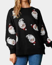 Load image into Gallery viewer, Christmas Sequin Santa French Terry Sweatshirt
