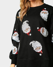 Load image into Gallery viewer, Christmas Sequin Santa French Terry Sweatshirt
