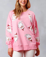 Load image into Gallery viewer, Christmas Sequin Santa French Terry Sweatshirt
