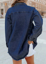 Load image into Gallery viewer, Casual Buttons Down Distressed Denim Jacket
