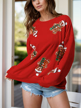 Load image into Gallery viewer, Sequin Gingerbread Man Long Sleeve Christmas Sweatshirt
