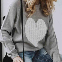 Load image into Gallery viewer, Heart Patchwork Knit Sweater
