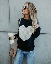 Load image into Gallery viewer, Heart Patchwork Knit Sweater
