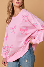 Load image into Gallery viewer, Bow Sequin Casual Loose Long Sleeve Sweatshirt
