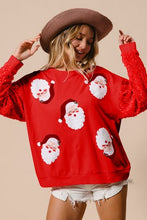 Load image into Gallery viewer, Cute Santa Christmas Sweatshirt Sequin Long Sleeve Top
