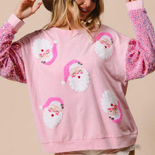 Load image into Gallery viewer, Cute Santa Christmas Sweatshirt Sequin Long Sleeve Top
