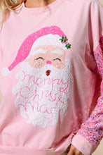 Load image into Gallery viewer, Santa Sequin Patchwork Pullover Christmas Sweatshrit
