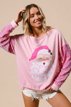 Load image into Gallery viewer, Santa Sequin Patchwork Pullover Christmas Sweatshrit
