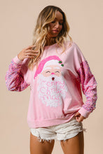 Load image into Gallery viewer, Santa Sequin Patchwork Pullover Christmas Sweatshrit
