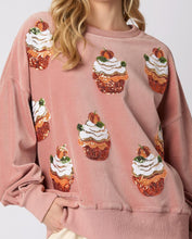 Load image into Gallery viewer, Christmas Pumpkin Cake Sequined Round Neck Loose Sweatshirt
